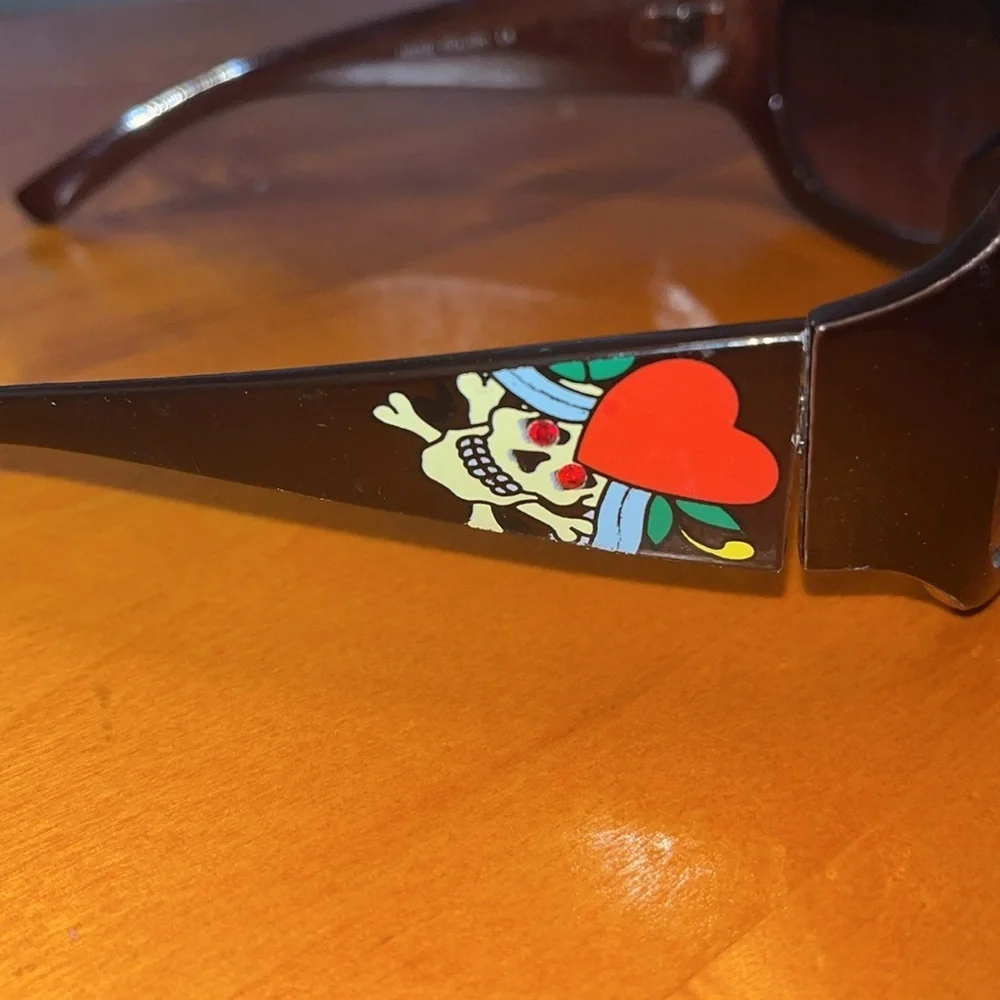 Ed Hardy Black Sunglasses with Classic Design